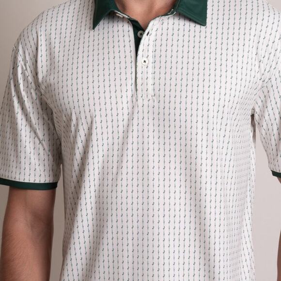 SWANNIES GOLF Mens Miles Polo Short Sleeve Hunter Green White Size XXL - Picture 5 of 16